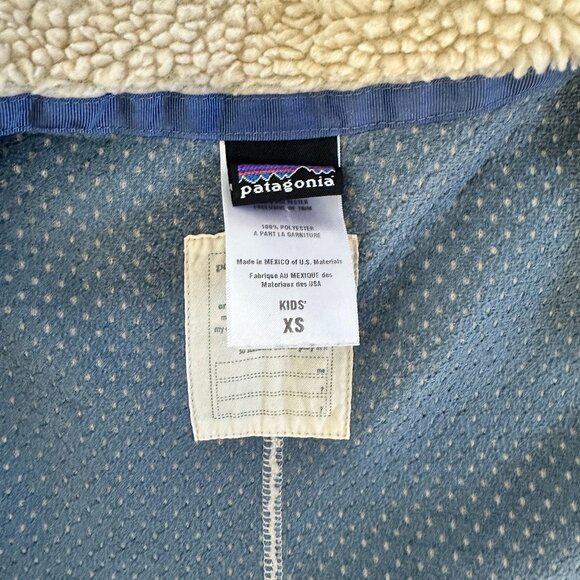 Patagonia Retro Fleece Sherpa Vest, XS, Cream/Blue, Unisex - Picture 6 of 7